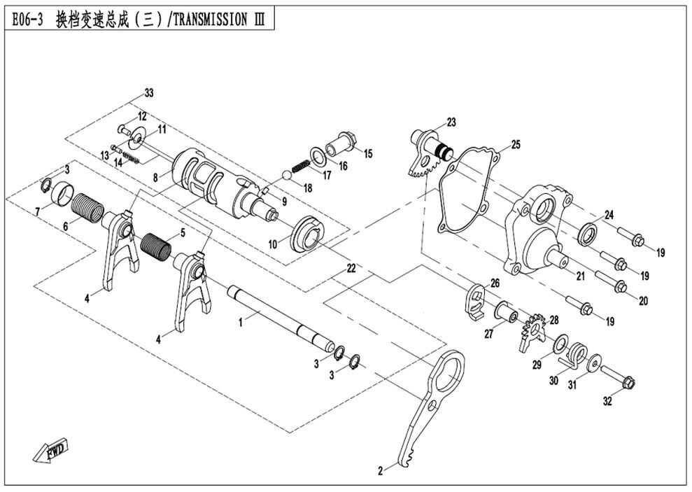 TRANSMISSION POUR CFORCE 450 COURT T3 2019