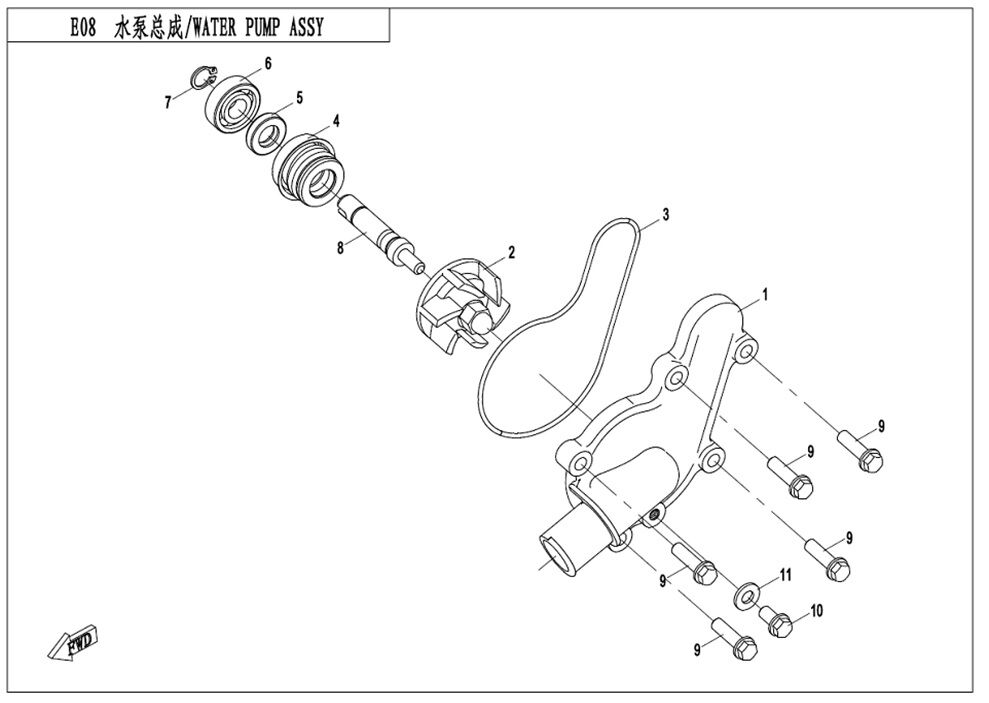 ENSEMBLE DE POMPE A EAU POUR CFORCE 450S EPS L7E 2018