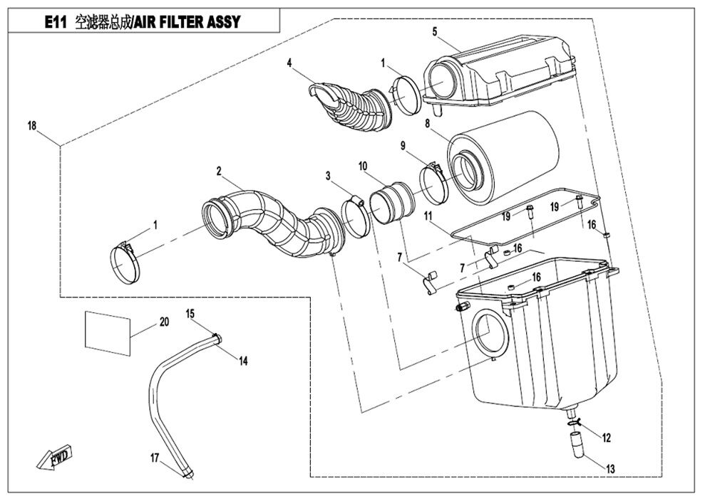 ENSEMBLE FILTRE A AIR POUR CFORCE 450 L7E 2020