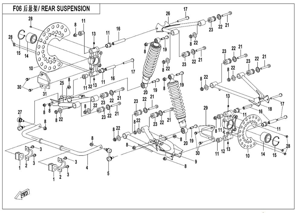 SUSPENSION ARRIERE POUR CFORCE 450S EPS L7E 2018