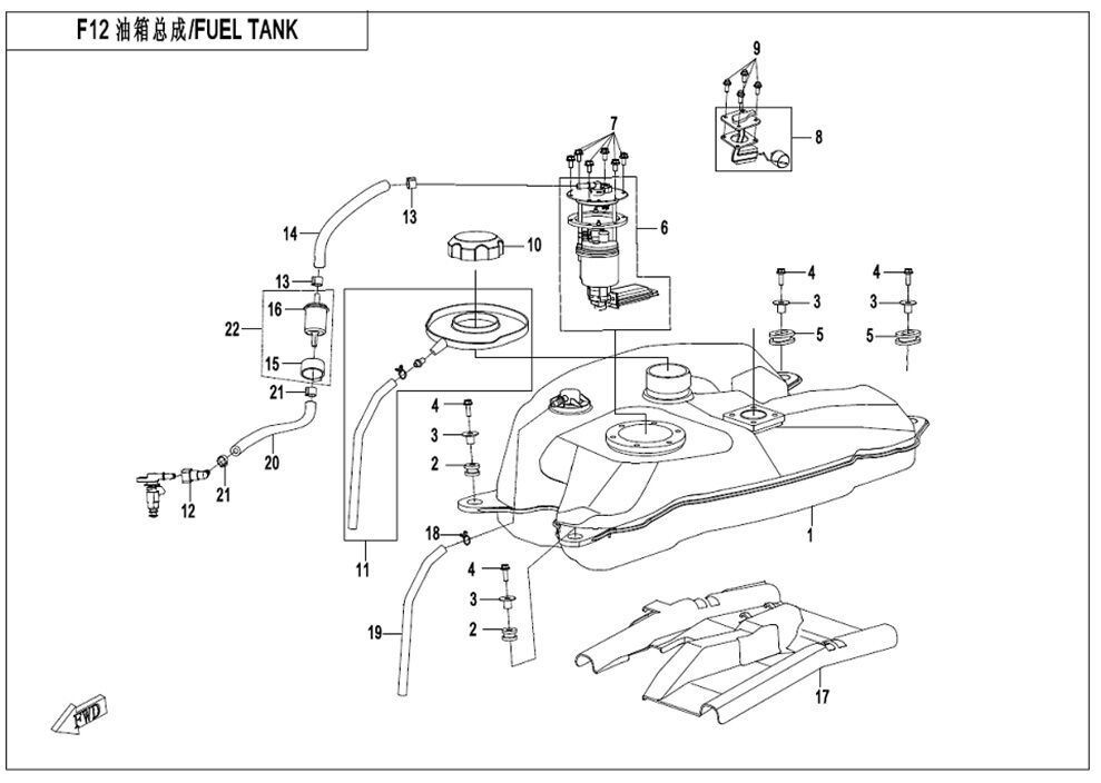 SYSTEME DE CARBURANT POUR CFORCE 450 L7E 2020