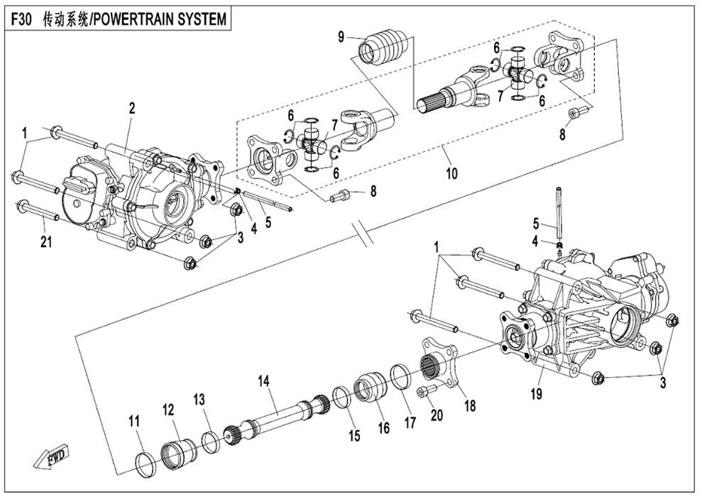 SYSTEME DE TRANSMISSION DE PUISSANCE POUR CFORCE 450 L7E 2020