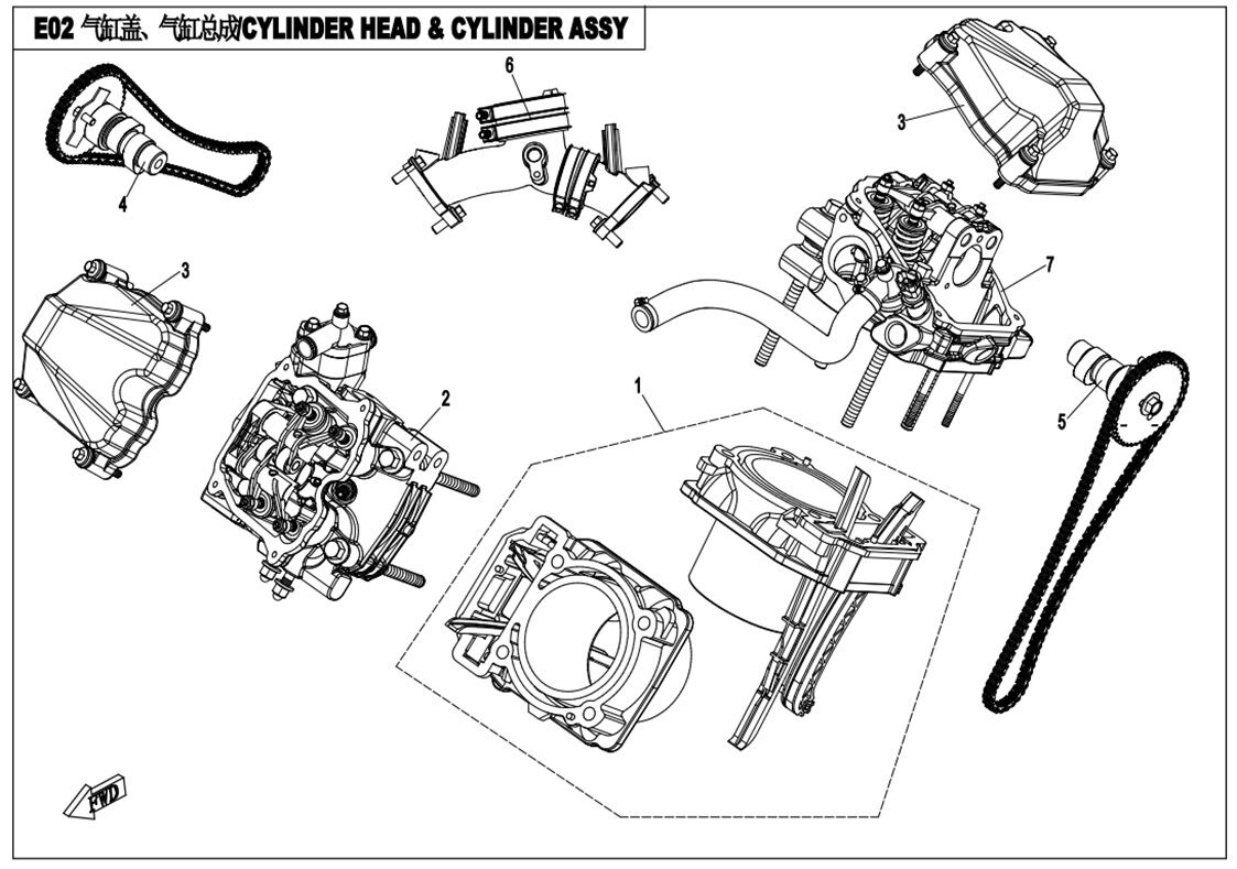 CULASSE ET ENSEMBLE DE CYLINDRE POUR ZFORCE 800 T1 2018