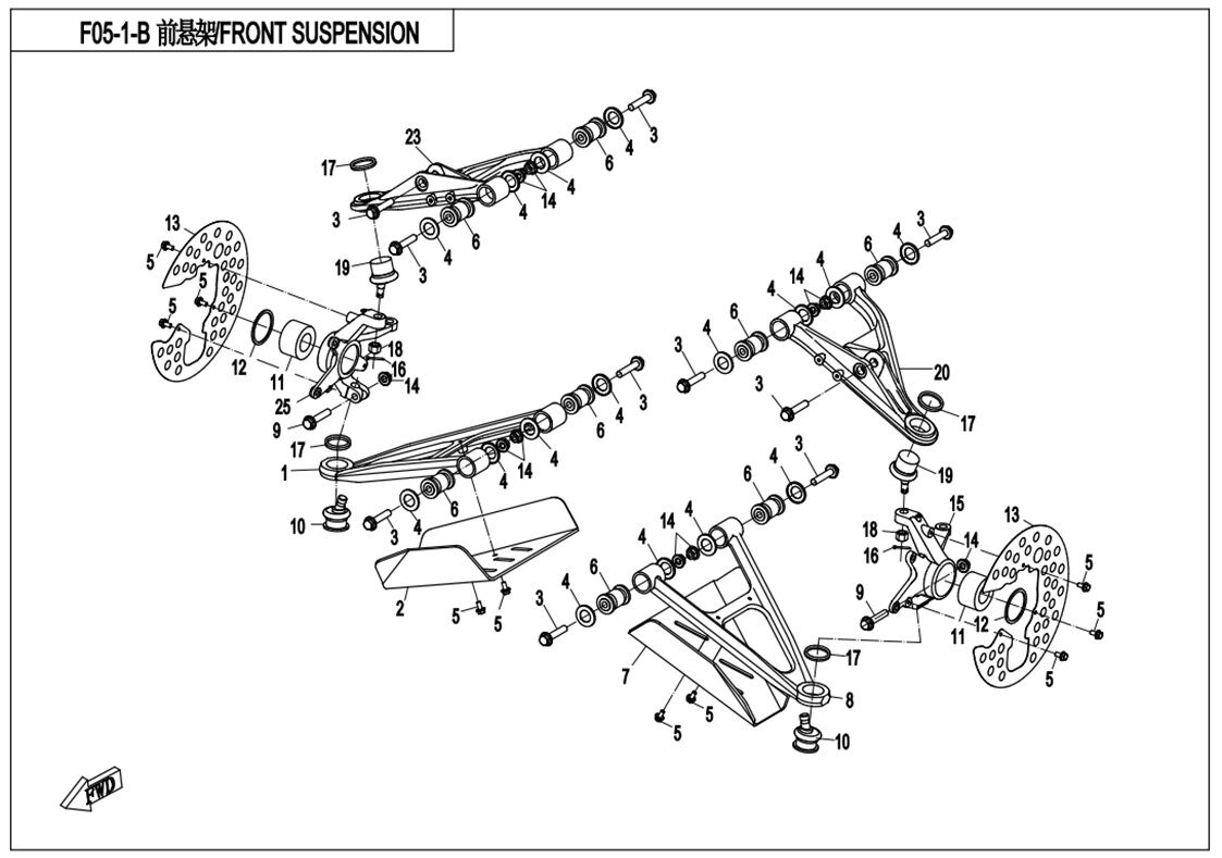 SUSPENSION AVANT ALUMINIUM POUR CFORCE 820 LE T3 2019