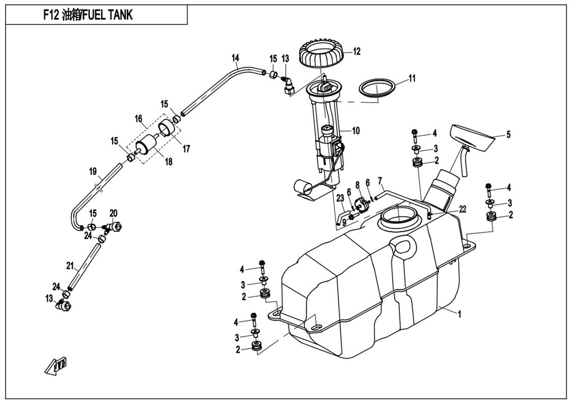 RESERVOIR DE CARBURANT POUR CFORCE 820 LE T3 2017