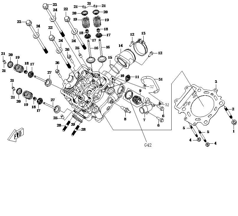 CULASSE POUR CFORCE 500 5A 2012