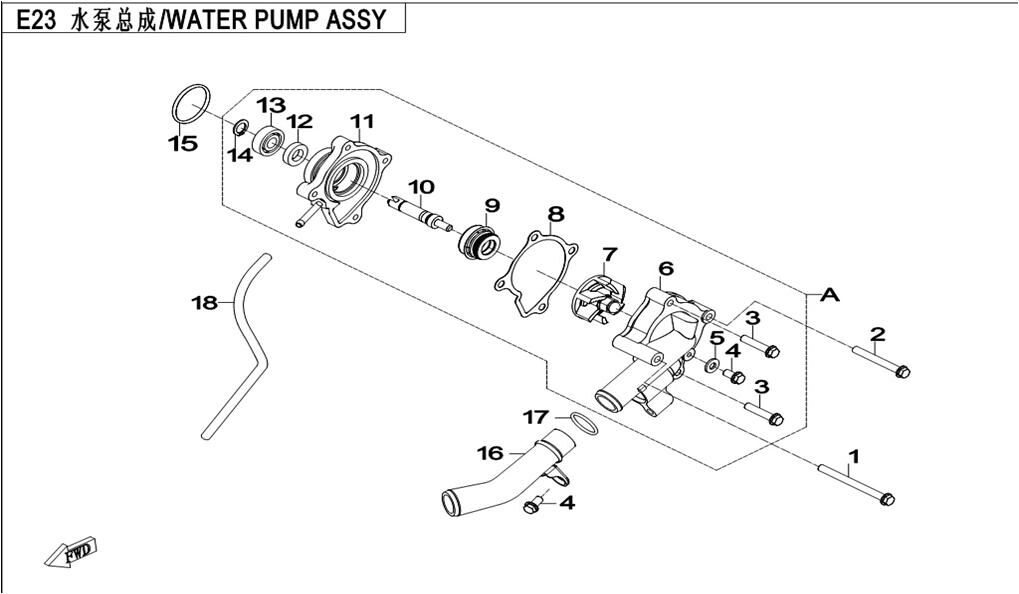 POMPE A EAU POUR CFORCE 500 2 2014