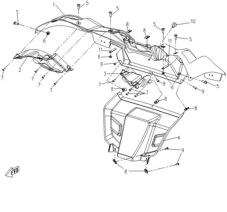 PLASTIQUE POUR CFORCE 500 5A 2014
