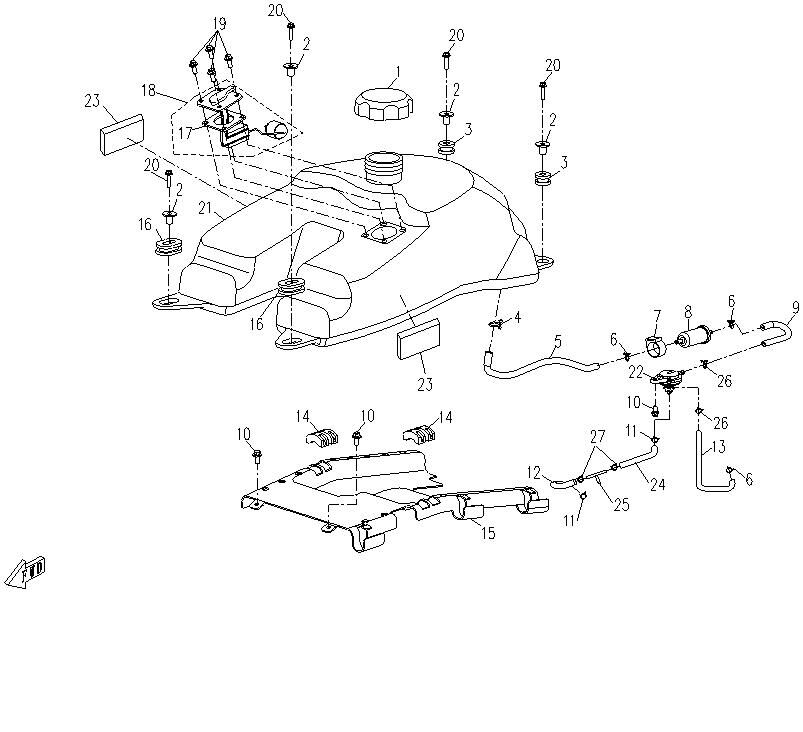 RESERVOIR POUR CFORCE 500 5A 2015