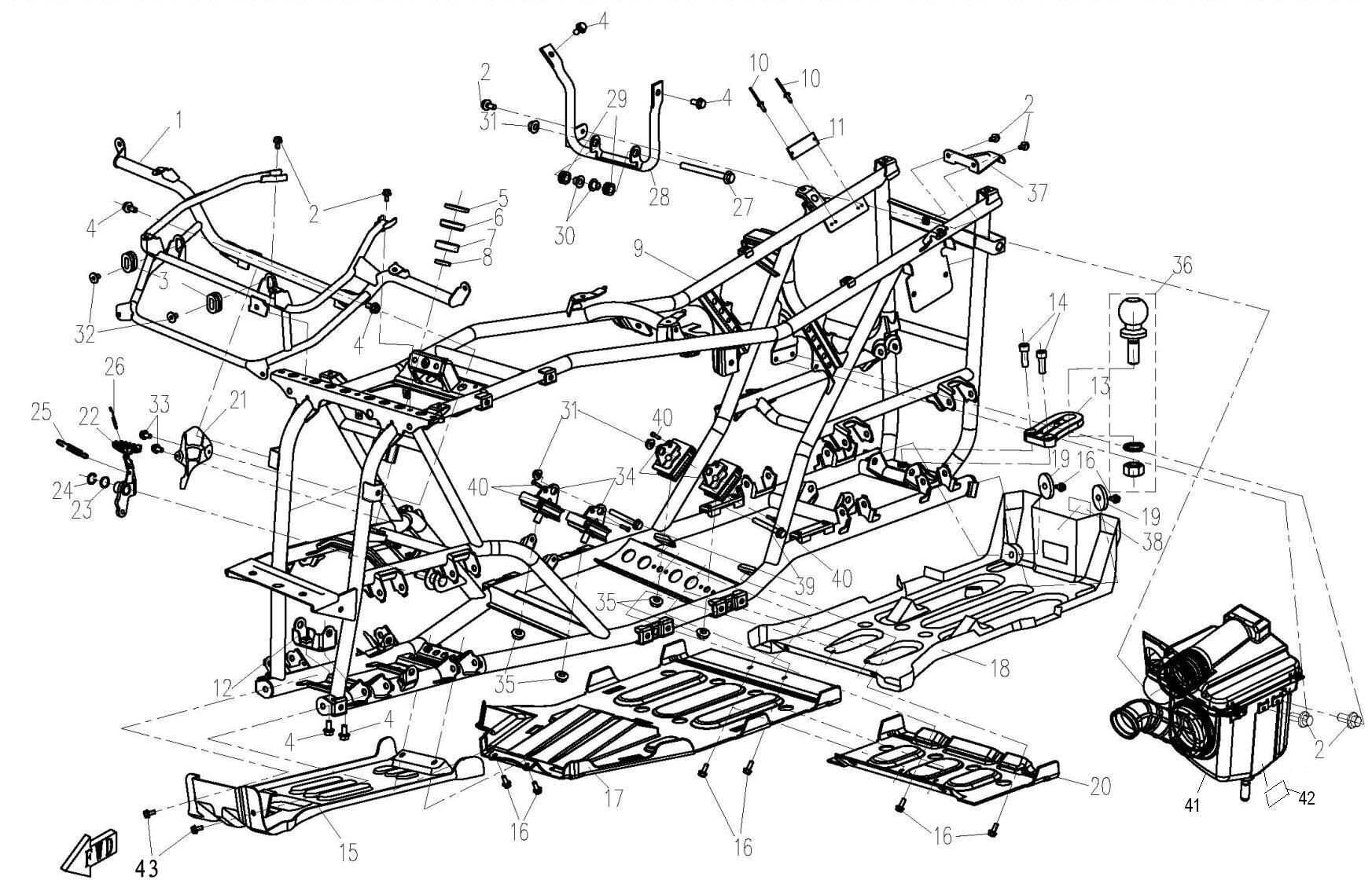 CHASSIS POUR CFORCE 500 5A 2015