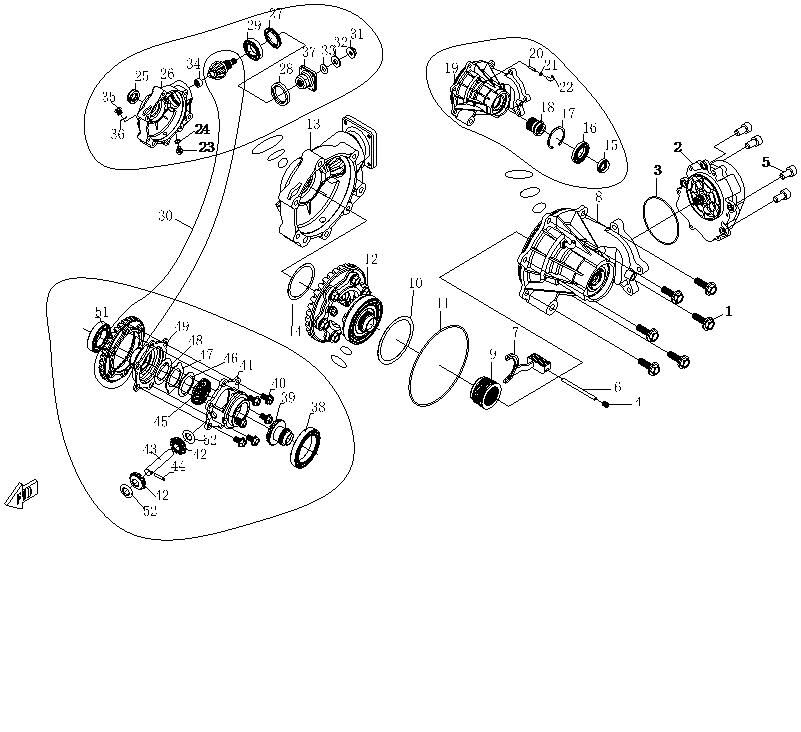 TRANSMISSION AVANT POUR CFORCE 500 5A 2014