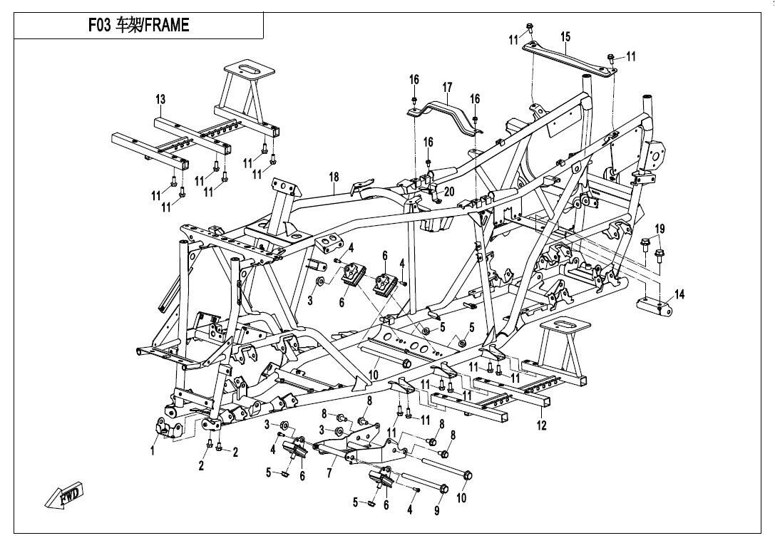 CHASSIS POUR CFORCE 550 L7E 2019