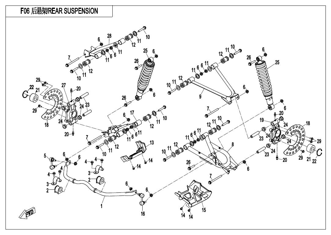 SUSPENSION ARRIERE POUR CFORCE 550 L7E 2017