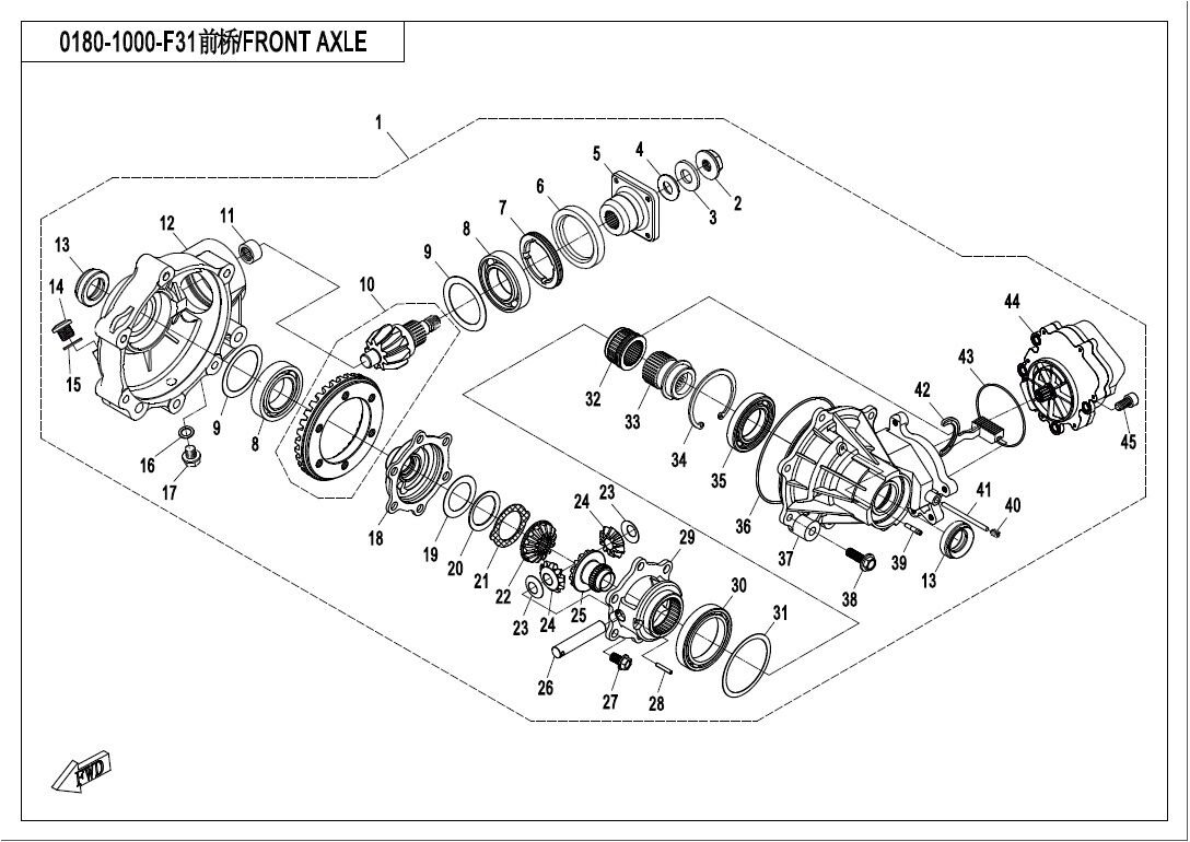 ESSIEU AVANT POUR CFORCE 550 L7E 2017