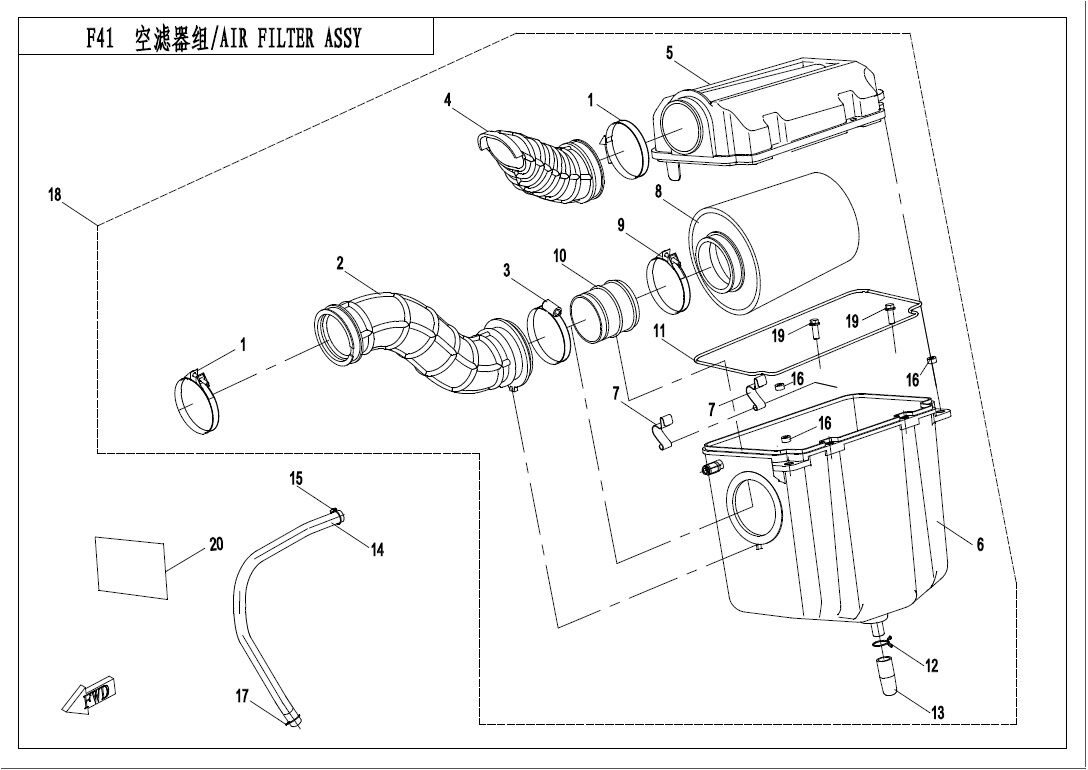 ENSEMBLE FILTRE A AIR POUR CFORCE 550 L7E 2018