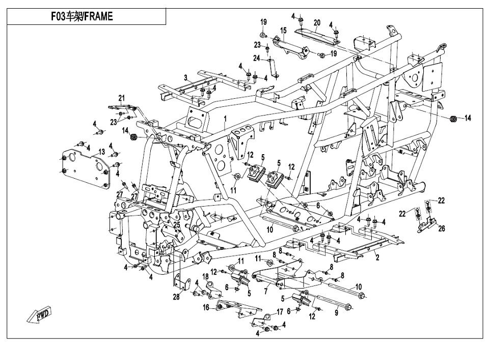 CHASSIS POUR CFORCE 520 S L7E COURT 2019