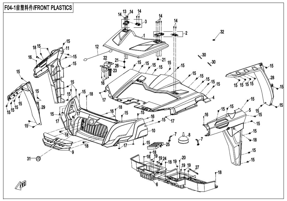 PLASTIQUES AVANT POUR UFORCE 550 2017