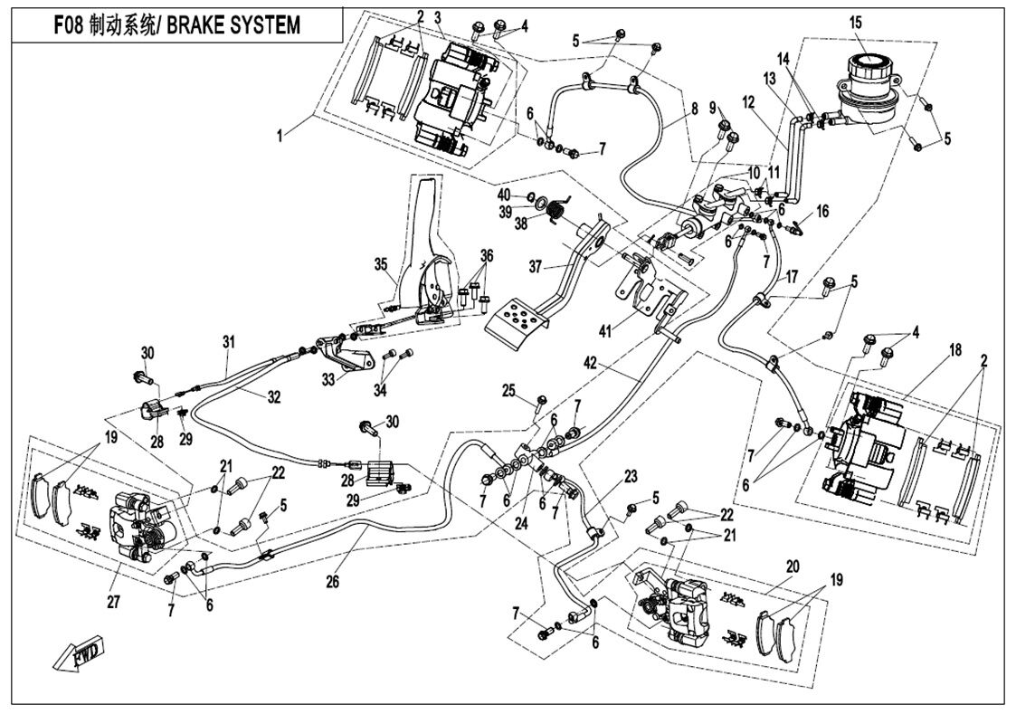 SYSTEME DE FREINAGE POUR UFORCE 550 2017