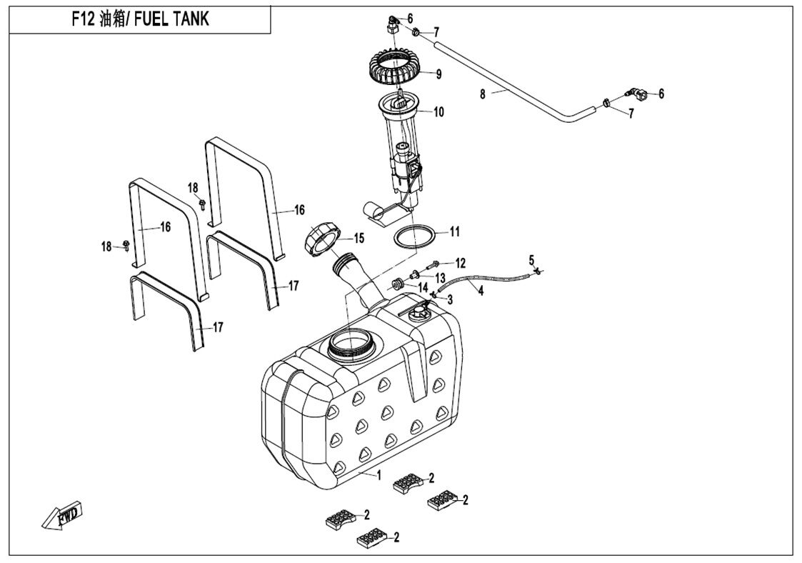 RESERVOIR DE CARBURANT POUR UFORCE 800 EPS T1 2019