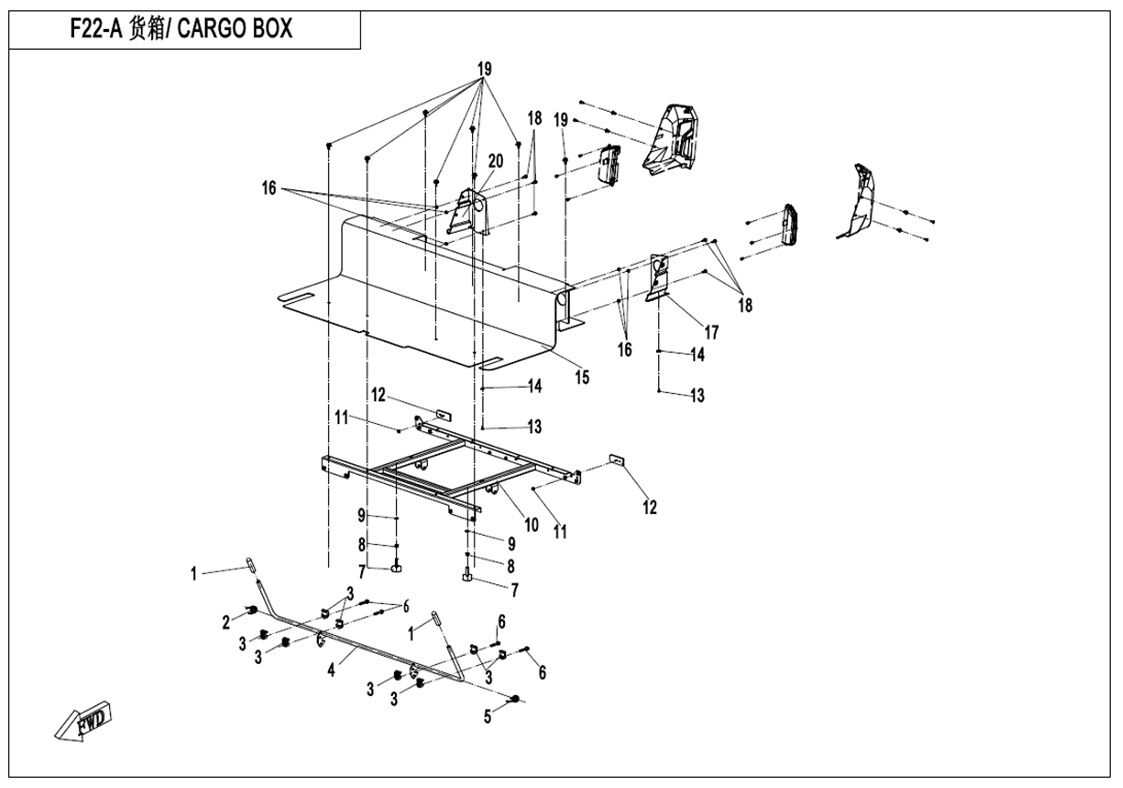 CARGO BOX EU167 POUR UFORCE 800 EPS T1 2019