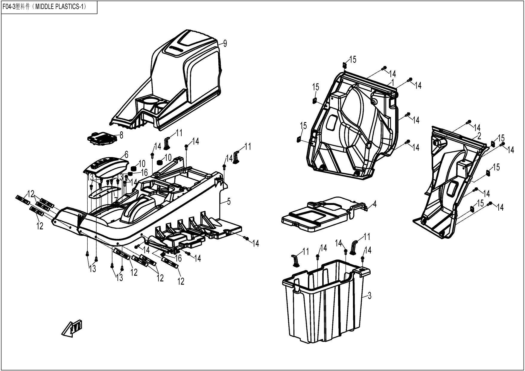 PLASTIQUE HABITACLE POUR UFORCE 800 2011