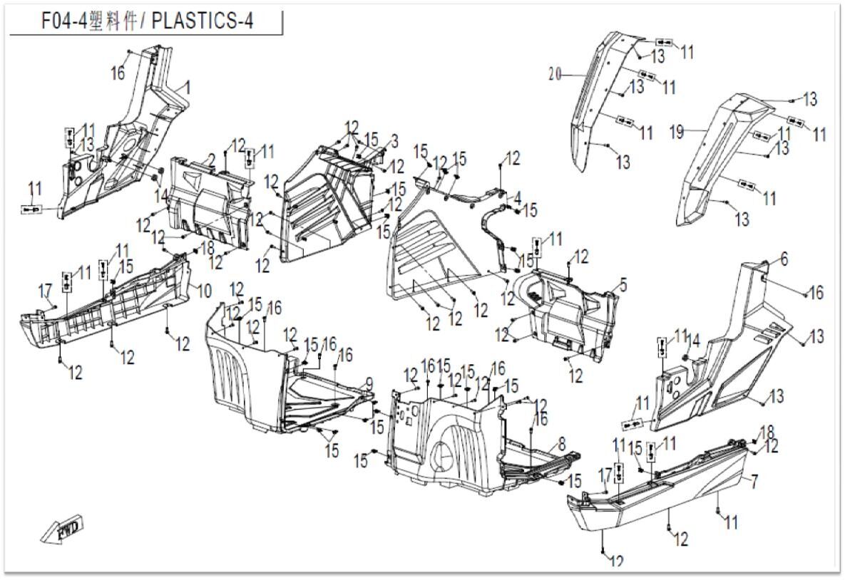 PLASTIQUES POUR UFORCE 800 2012