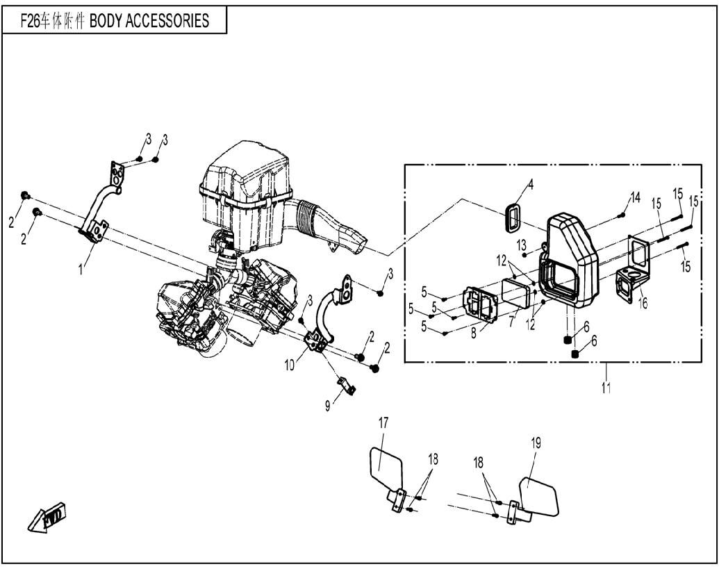 ACCESSOIRES DE CARROSSERIE POUR UFORCE 800 2013