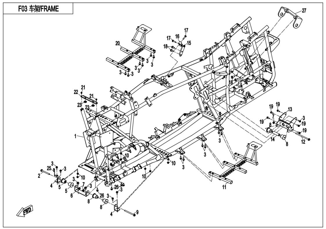 CHASSIS POUR CFORCE 820 LE L7E 2019