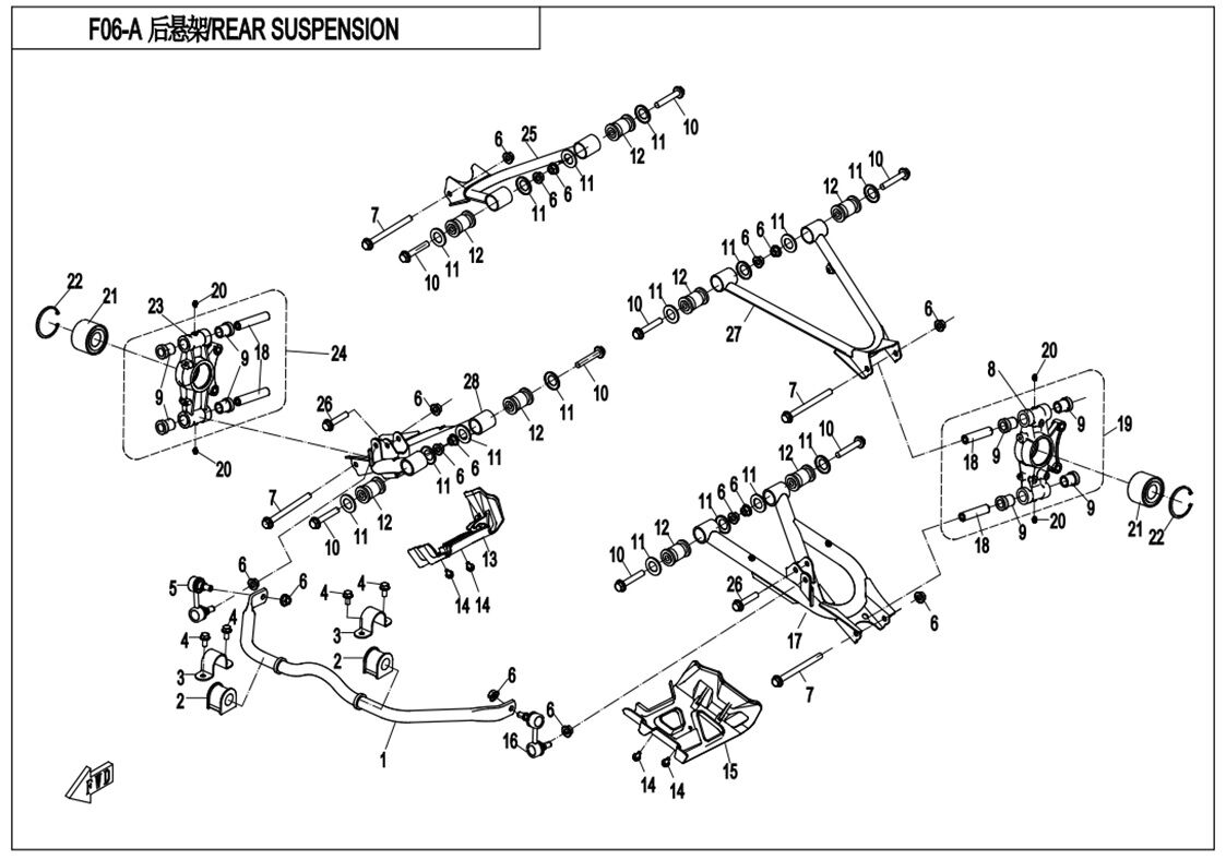 SUSPENSION ARRIERE ACIER POUR CFORCE 820 LE L7E 2018