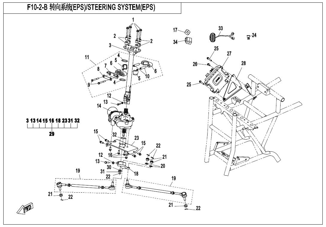 SYSTEME DE DIRECTION EPS POUR CFORCE 820 LE L7E 2018