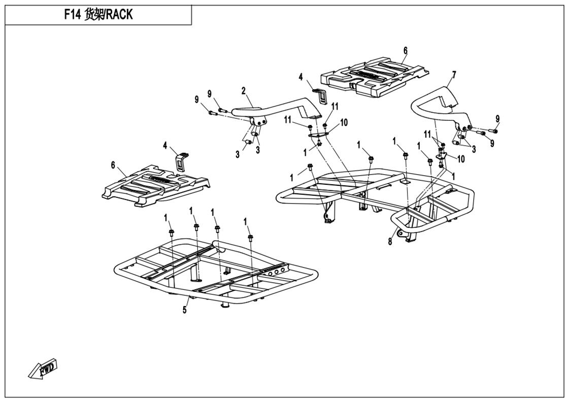 RACK POUR CFORCE 820 LE L7E 2019