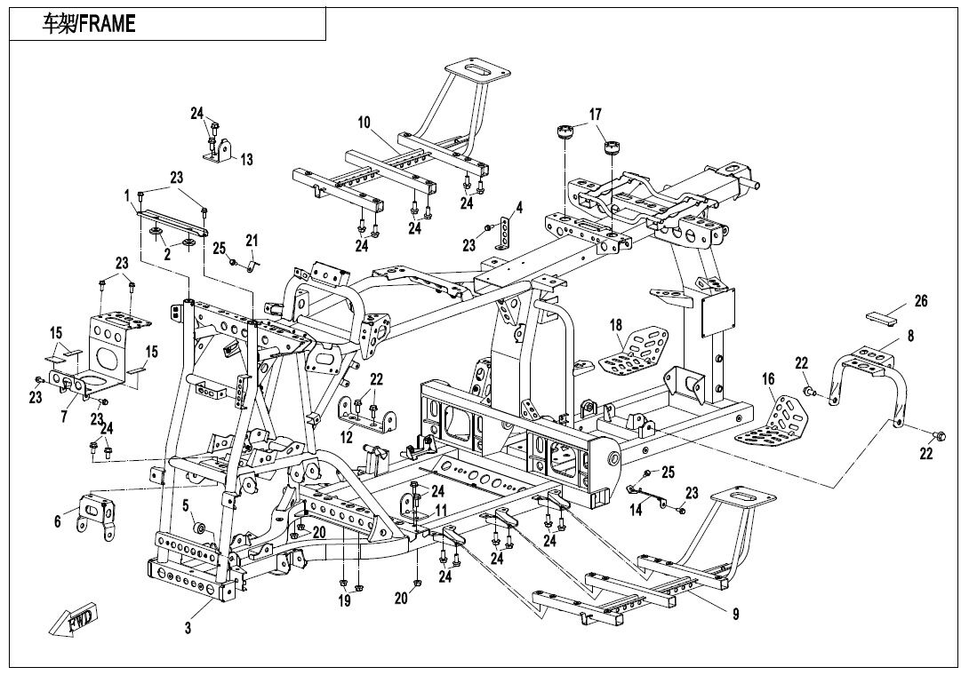 CHASSIS POUR CFORCE 850 T3 2018