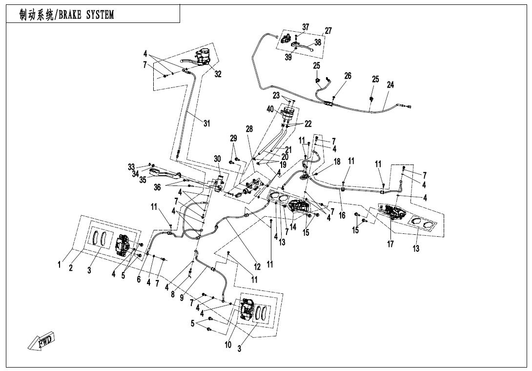 SYSTEME DE FREIN POUR CFORCE 850 T3 2019