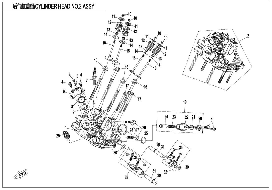 CULASSE CYLINDRE 2 POUR CFORCE 850 T3 2019