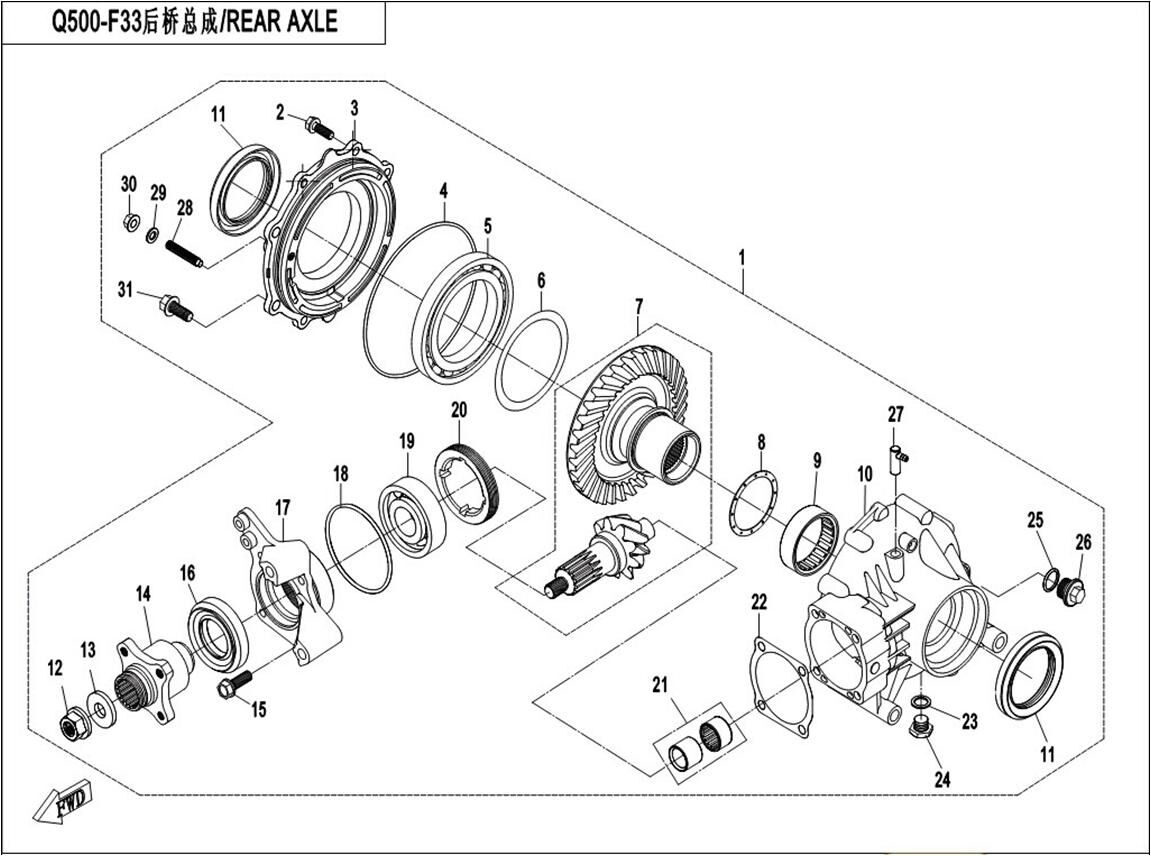 PONT ARRIERE POUR CFORCE 550 2014