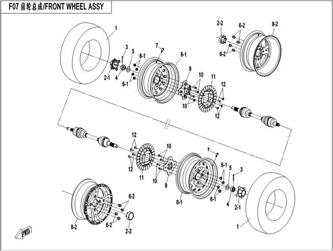 ROUE AVANT POUR CFORCE 550 2015