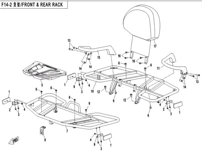RACK BASIC POUR CFORCE 550 2015