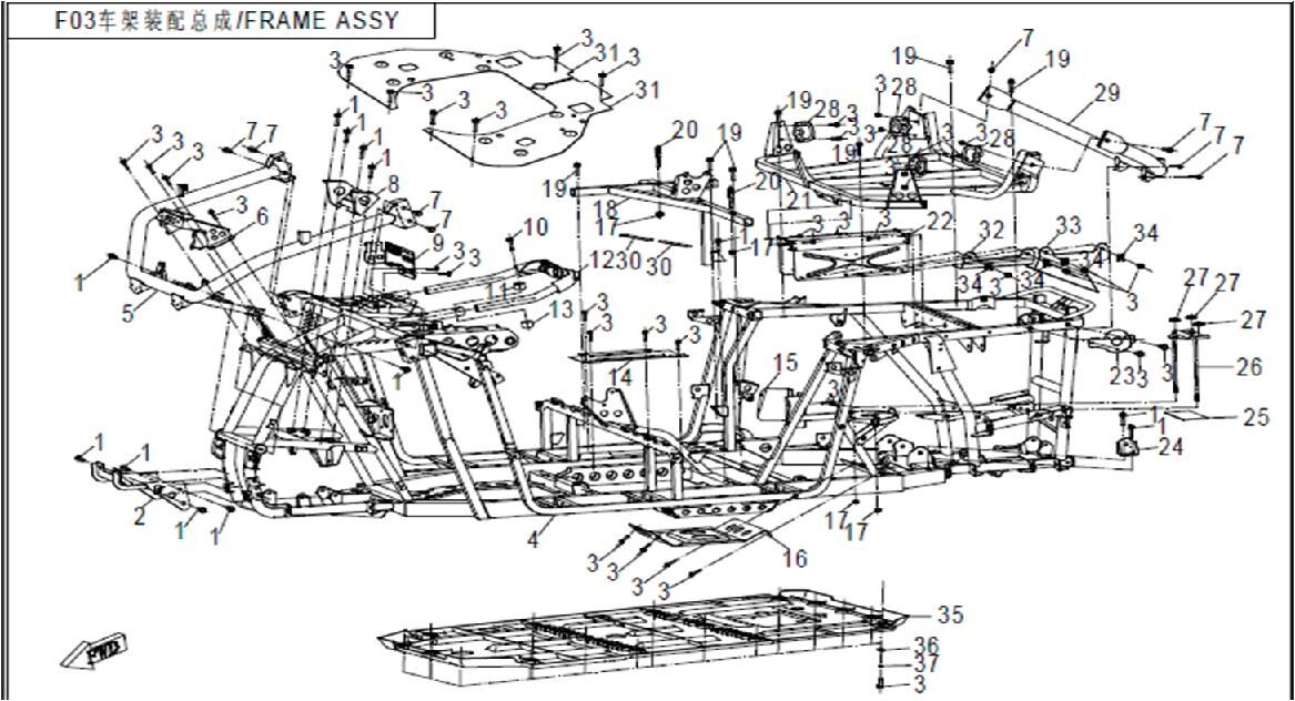 CHASSIS POUR ZFORCE 800 2014