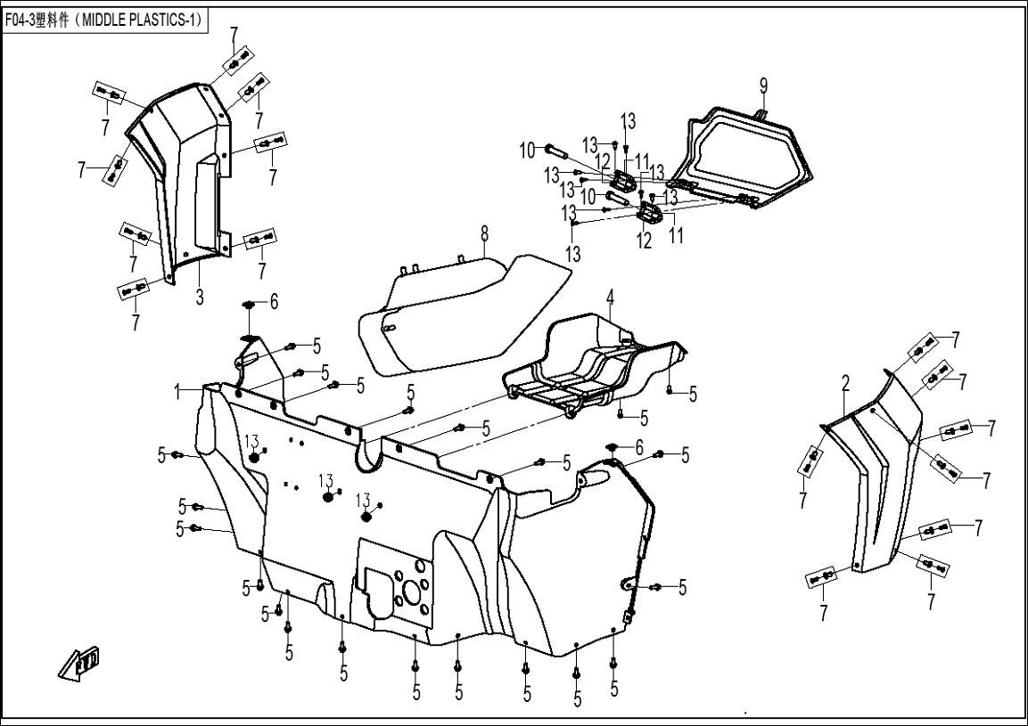 PLASTIQUE HABITACLE POUR ZFORCE 800 2013