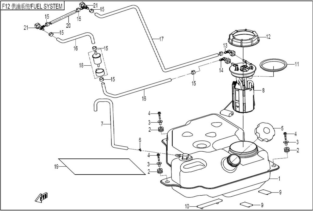 RESERVOIR POUR ZFORCE 800 2015
