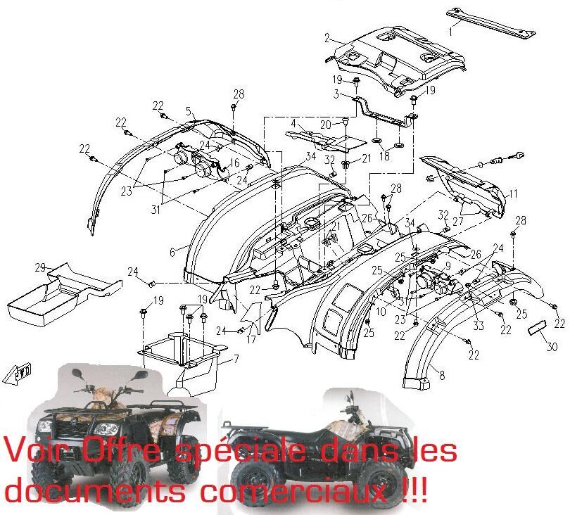 HABBILLAGE ARRIERE POUR CFORCE 500 2 2011