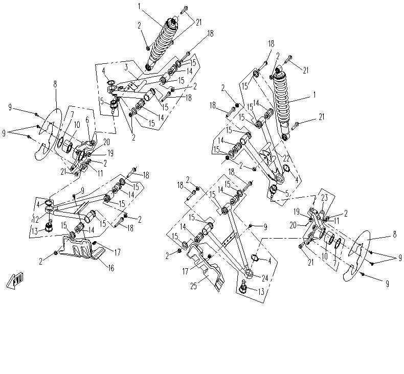SUSPENSION AVANT POUR CFORCE 500 2 2012