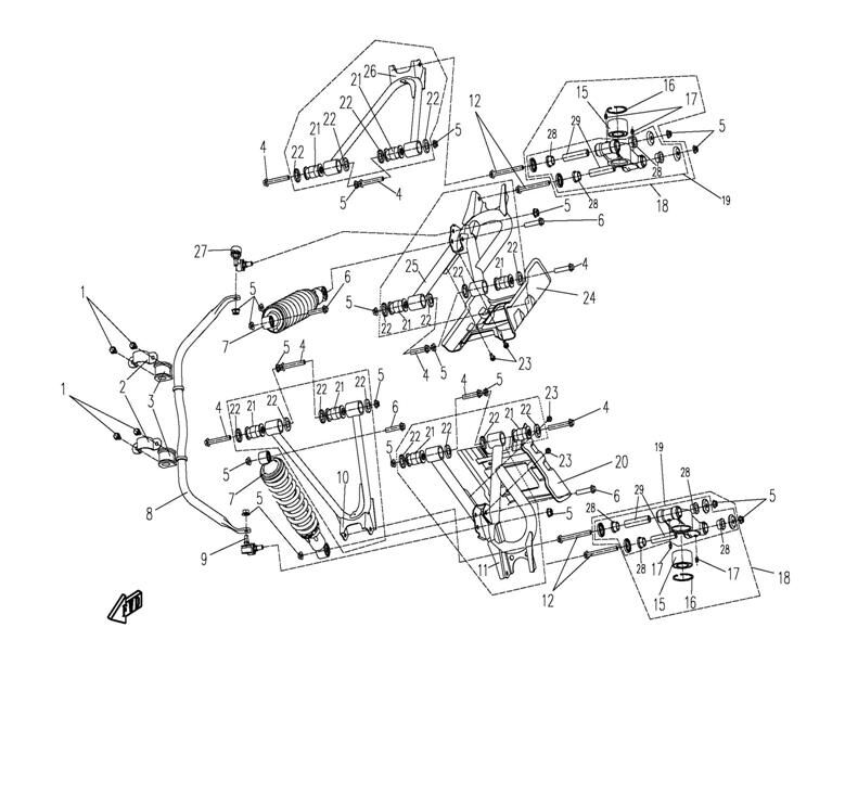 SUSPENSION ARRIERE POUR CFORCE 500 2 2013