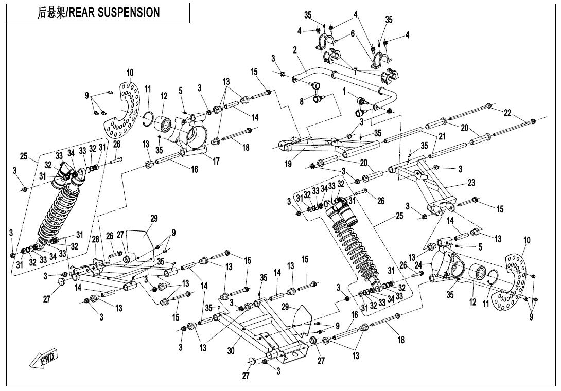 SUSPENSION ARRIERE POUR ZF1000 EPS 2019