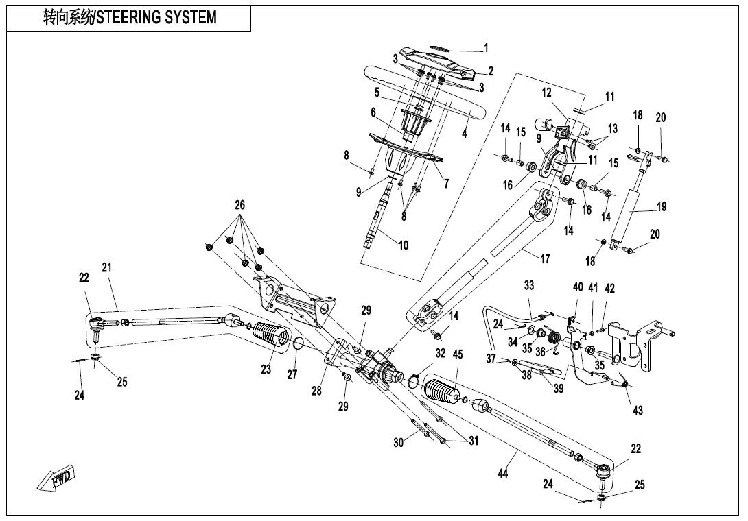 SYSTEME DE DIRECTION STANDARD POUR ZF1000 EPS 2018