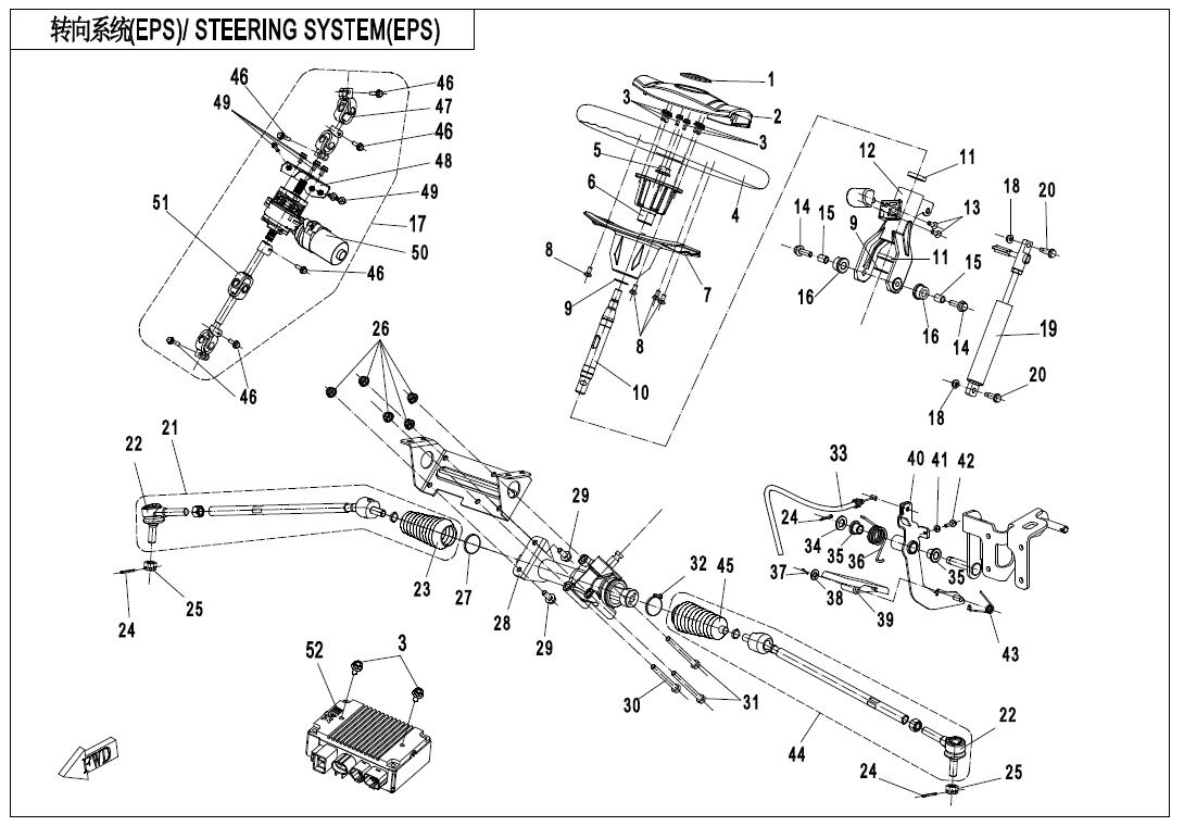 SYSTEME DE DIRECTION EPS POUR ZF1000 EPS 2018