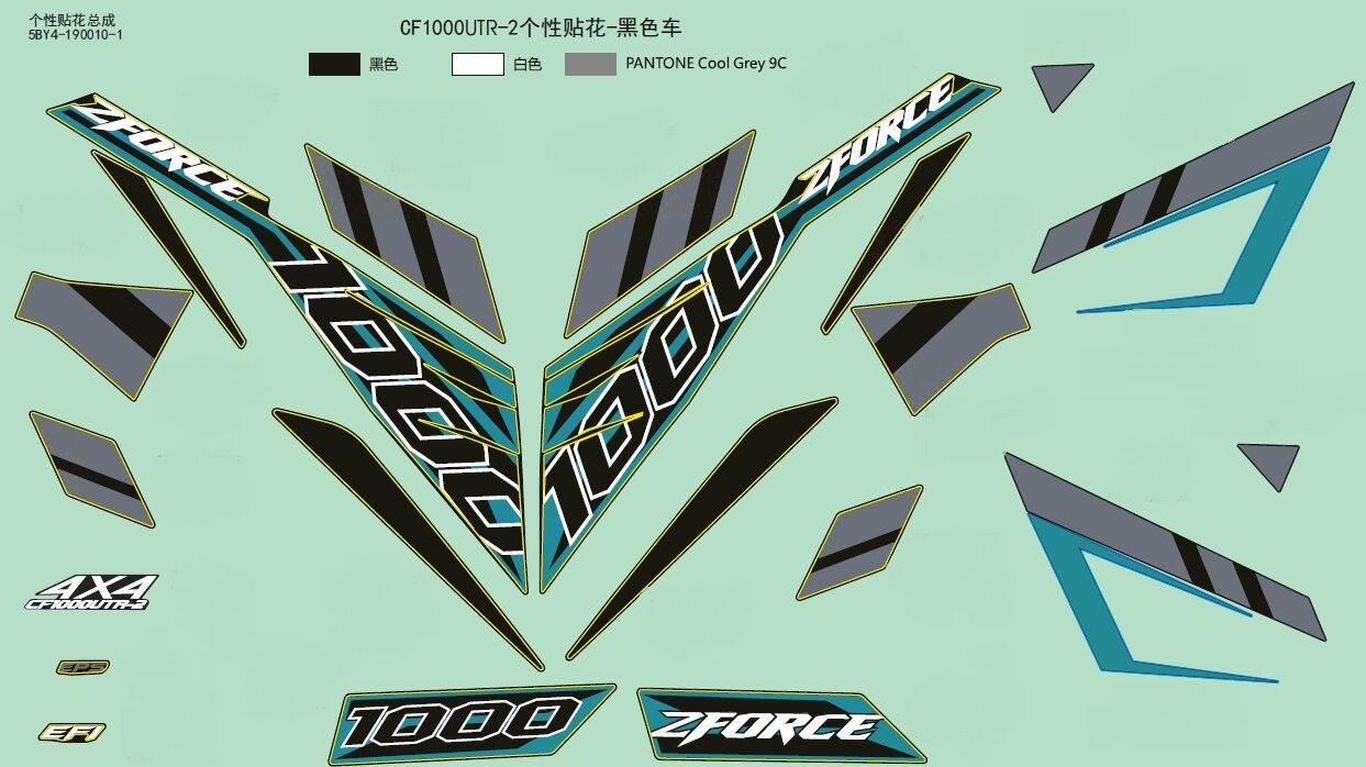 AUTOCOLANTS BLACK POUR ZF1000 EPS 2018