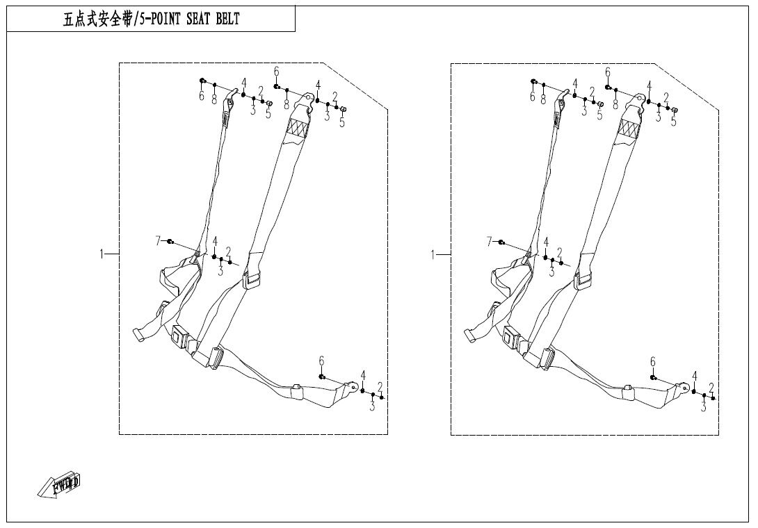 CEINTURE DE SECURITE 5 POINTS POUR ZF1000 EPS 2018