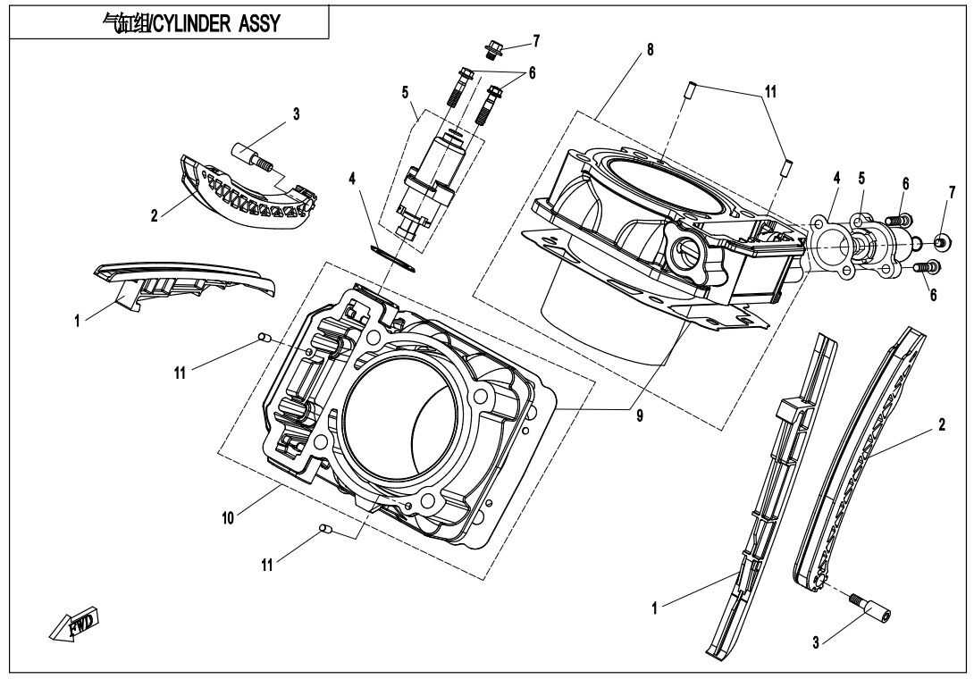 ENSEMBLE DE CYLINDRE POUR ZF1000 EPS 2019