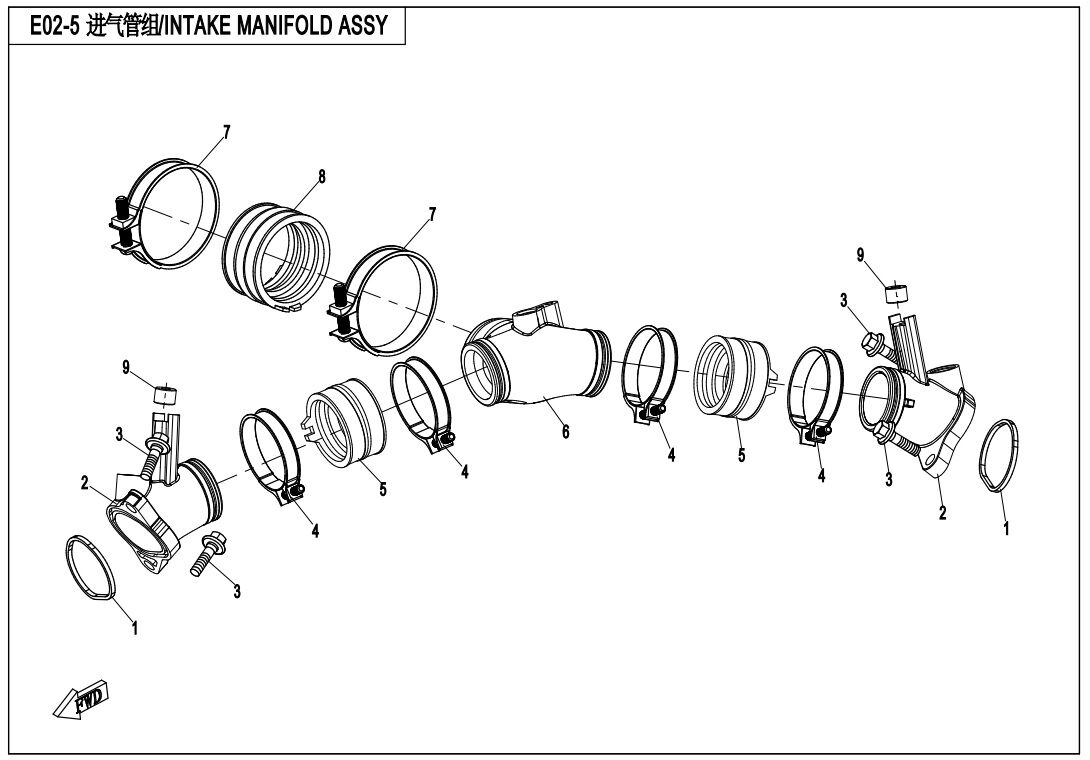 ENSEMBLE DE COLLECTEUR D ADMISSION POUR ZF1000 EPS 2018